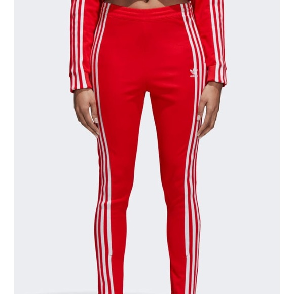Red Adidas Track Pants like new - Picture 1 of 5